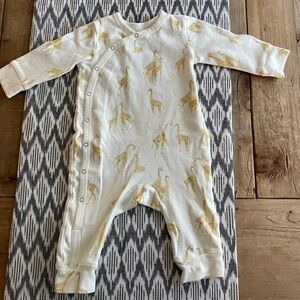 Pehr: Organic Cotton Baby Kimono Romper Giraffe Print